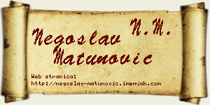 Negoslav Matunović vizit kartica
